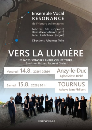 VERS LA LUMIERE affiche VERS LA LUMIERE de l'ensemble Resonance